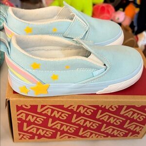 Vans Kids' Light Blue Star Slip-Ons 9.5 Toddler